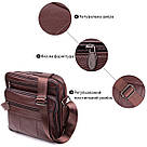 Зручна чоловіча сумка з натуральної шкіри 22858 Vintage Коричневий, фото 4