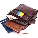 Зручна чоловіча сумка з натуральної шкіри 22858 Vintage Коричневий, фото 9