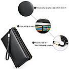 Чоловіча барсетка на зап'ястя зі шкіри 20237 Vintage Чорна, фото 4