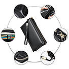 Чоловіча барсетка на зап'ястя зі шкіри 20237 Vintage Чорна, фото 6