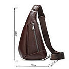 Чоловіча сумка-слінг шкіряна 14737 Vintage Коричнева, фото 3