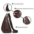 Чоловіча сумка-слінг шкіряна 14737 Vintage Коричнева, фото 4