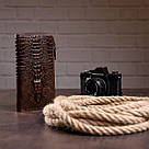 Чоловічий клатч із силуетом каймана 20235 Vintage Коричневий, фото 8