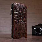 Чоловічий клатч із силуетом каймана 20235 Vintage Коричневий, фото 9