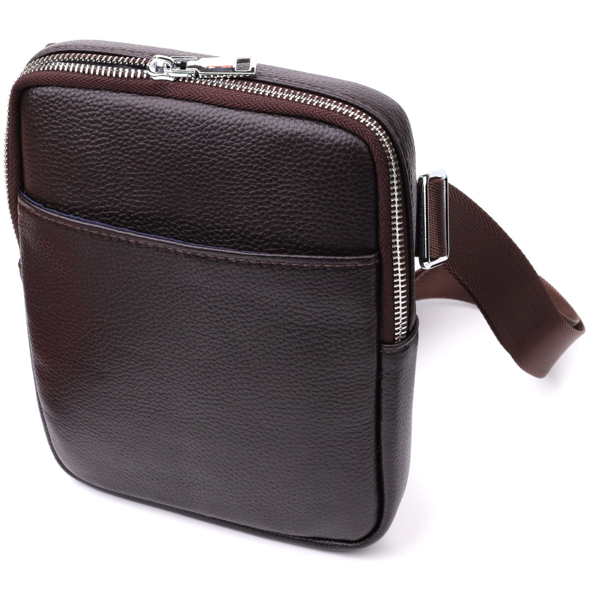 Чоловіча вертикальна сумка з натуральної шкіри Vintage 22863 Коричневий, фото 1