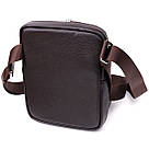 Чоловіча вертикальна сумка з натуральної шкіри Vintage 22863 Коричневий, фото 2