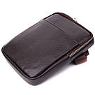 Чоловіча вертикальна сумка з натуральної шкіри Vintage 22863 Коричневий, фото 5