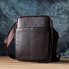Чоловіча вертикальна сумка з натуральної шкіри Vintage 22863 Коричневий, фото 9