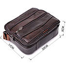 Горизонтальна зручна сумка з ручкою для чоловіків з натуральної шкіри Vintage 22940 Коричневий, фото 3