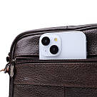 Горизонтальна зручна сумка з ручкою для чоловіків з натуральної шкіри Vintage 22940 Коричневий, фото 7