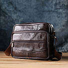 Горизонтальна зручна сумка з ручкою для чоловіків з натуральної шкіри Vintage 22940 Коричневий, фото 9