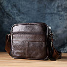Горизонтальна зручна сумка з ручкою для чоловіків з натуральної шкіри Vintage 22940 Коричневий, фото 10