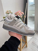 Кросівки Adidas Forum Bad Bunny Grey Адідас Форум бед банні сірі замша шкіра весна осінь зі шнурками, фото 3