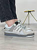 Жіночі кросівки Adidas Forum Bad Bunny Grey Low Адідас Форум бед банні сірі замша шкіра демісезон, фото 10