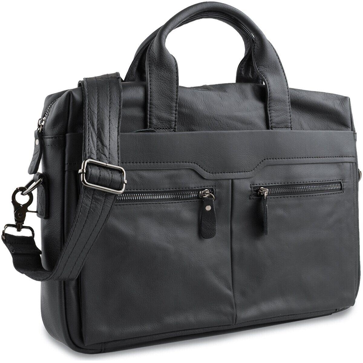 Сумка чоловіча Vintage 14054 для ноутбука і документів Чорна, фото 1