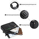 Сумка чоловіча Vintage 14054 для ноутбука і документів Чорна, фото 4