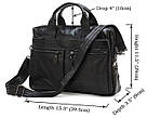 Сумка чоловіча Vintage 14054 для ноутбука і документів Чорна, фото 9