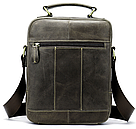 Сумка чоловіча вертикальна шкіряна Vintage 20028 Сіра, фото 2