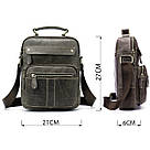 Сумка чоловіча вертикальна шкіряна Vintage 20028 Сіра, фото 3