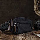 Сумка поясна текстильна Vintage 20085 Чорна, фото 2