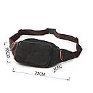 Сумка поясна текстильна Vintage 20085 Чорна, фото 3