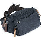 Сумка поясна текстильна Vintage 20085 Чорна, фото 5