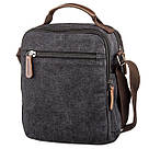 Універсальна текстильна чоловіча сумка на два відділення Vintage 20199 Чорна, фото 2