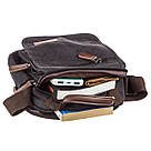 Універсальна текстильна чоловіча сумка на два відділення Vintage 20199 Чорна, фото 5