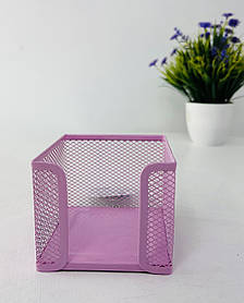 Бокс для паперу металевий сітка Рожевий 10*10*8 см (ВМ6215-10) Buromax
