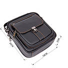 Компактний месенджер на два відділення чоловічий Vintage 20395 Чорний, фото 3