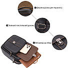 Компактний месенджер на два відділення чоловічий Vintage 20395 Чорний, фото 4