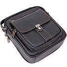 Компактний месенджер на два відділення чоловічий Vintage 20395 Чорний, фото 5