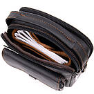 Компактний месенджер на два відділення чоловічий Vintage 20395 Чорний, фото 6