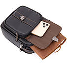 Компактний месенджер на два відділення чоловічий Vintage 20395 Чорний, фото 7