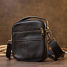 Компактний месенджер на два відділення чоловічий Vintage 20395 Чорний, фото 9