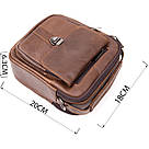 Компактний месенджер на два відділення чоловічий Vintage 20396 Коричневий, фото 3