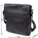 Сумка чоловіча класична з клапаном флотар Vintage 20410 Чорна, фото 3