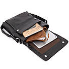 Сумка чоловіча класична з клапаном флотар Vintage 20410 Чорна, фото 7