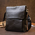 Сумка чоловіча класична з клапаном флотар Vintage 20410 Чорна, фото 9