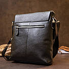 Сумка чоловіча класична з клапаном флотар Vintage 20410 Чорна, фото 10