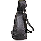 Сумка крос боді з емблемою зі шкірозамінника Vintage 20568 Чорна, фото 2