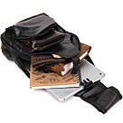 Сумка крос боді з емблемою зі шкірозамінника Vintage 20568 Чорна, фото 6