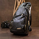 Сумка крос боді з емблемою зі шкірозамінника Vintage 20568 Чорна, фото 7