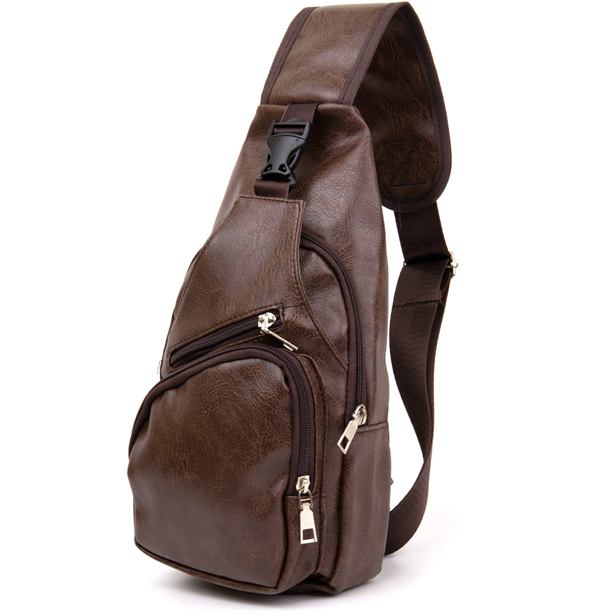 Сумка крос боді смарт зі шкірозамінника Vintage 20572 Коричнева, фото 1