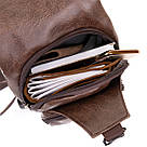 Сумка крос боді смарт зі шкірозамінника Vintage 20572 Коричнева, фото 3