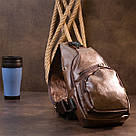 Сумка крос боді смарт зі шкірозамінника Vintage 20572 Коричнева, фото 6