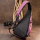 Сумка унісекс через плече смарт текстильна Vintage 20552 Малинова, фото 9