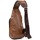 Сумка через плече на два відділення кожзам Vintage 20561 Світло-коричнева, фото 2