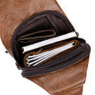 Сумка через плече на два відділення кожзам Vintage 20561 Світло-коричнева, фото 4