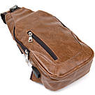 Сумка через плече на два відділення кожзам Vintage 20561 Світло-коричнева, фото 5